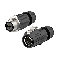 LP20 2Pin Solder Type Waterproof Connector Wire to Wire Circular Connector 20A Power Metal + Plastic