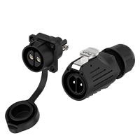 LP28 Waterproof Plug Connectors 2 Pin Flange All Plastic Screw Type Aviation Waterproof Connector