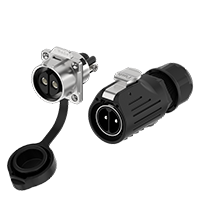 LP28 Outdoor Waterproof Electrical Wire Connector 2 Pin Flange Screw Type Metal Aviation Plug and Socket