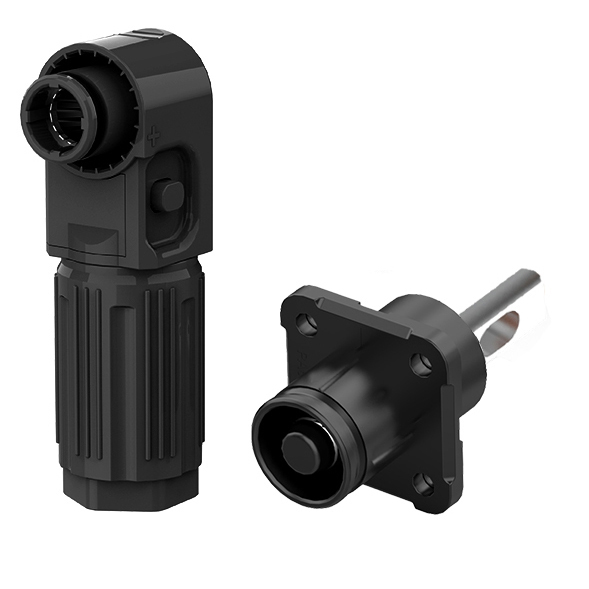 EW Smooth Hole High Protective Energy Storage Connector Black Negative IP67 Waterproof 350A Non-Rotatable Energy Storage Connector