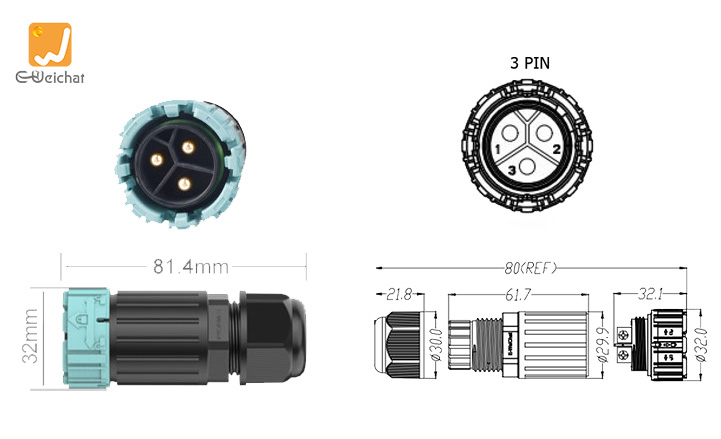 EW-M28MF-3P Cable Connectors Waterproof