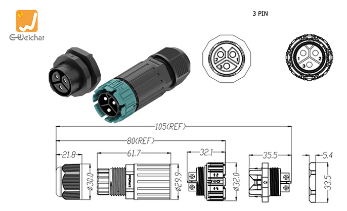 EW-M28MP-3P Cable Connectors Waterproof