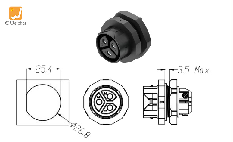 EW-M28MP-3P Cable Connectors Waterproof