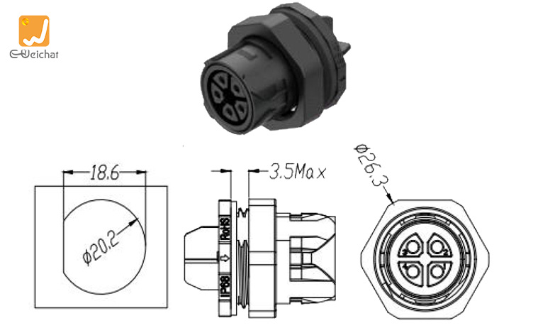 EW-M19F-5P Outdoor Cable Connector