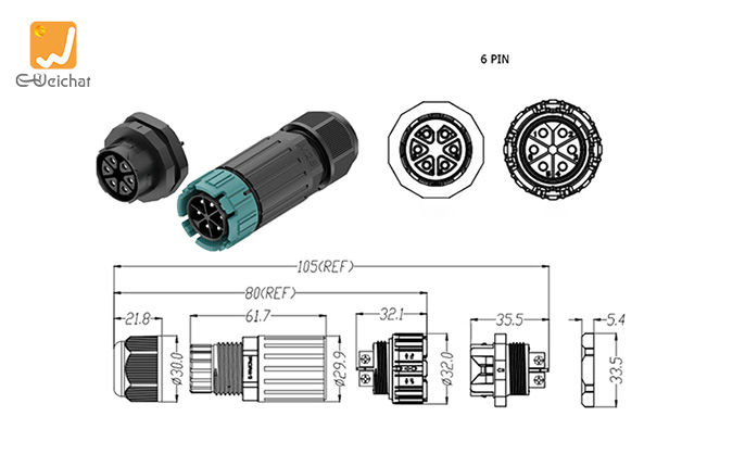 EW-M28MP-6P Outdoor Cable Connector