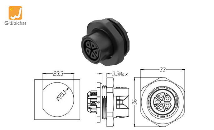 EW-M23MP-5P Waterproof Quick Connect Wire Connectors