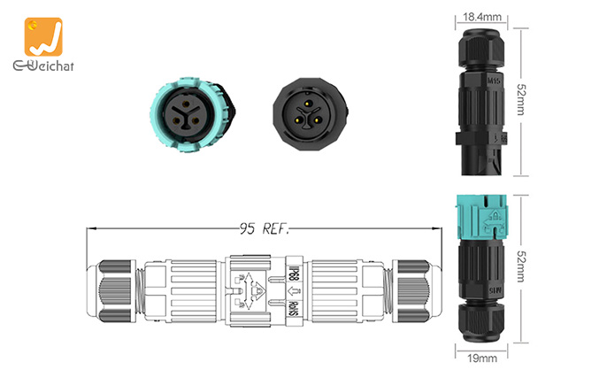 EW-M15MF-3P Circular Plastic Wire Connector