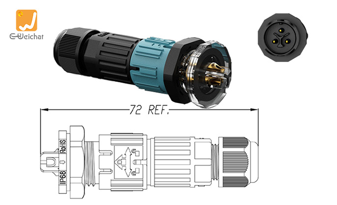 M15MP-3P Panel Mount Connector