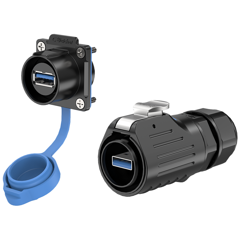 LP24-USB Device Flange Outdoor Waterproof Electrical Wire Connector Waterproof Aviation Plug All Plastic
