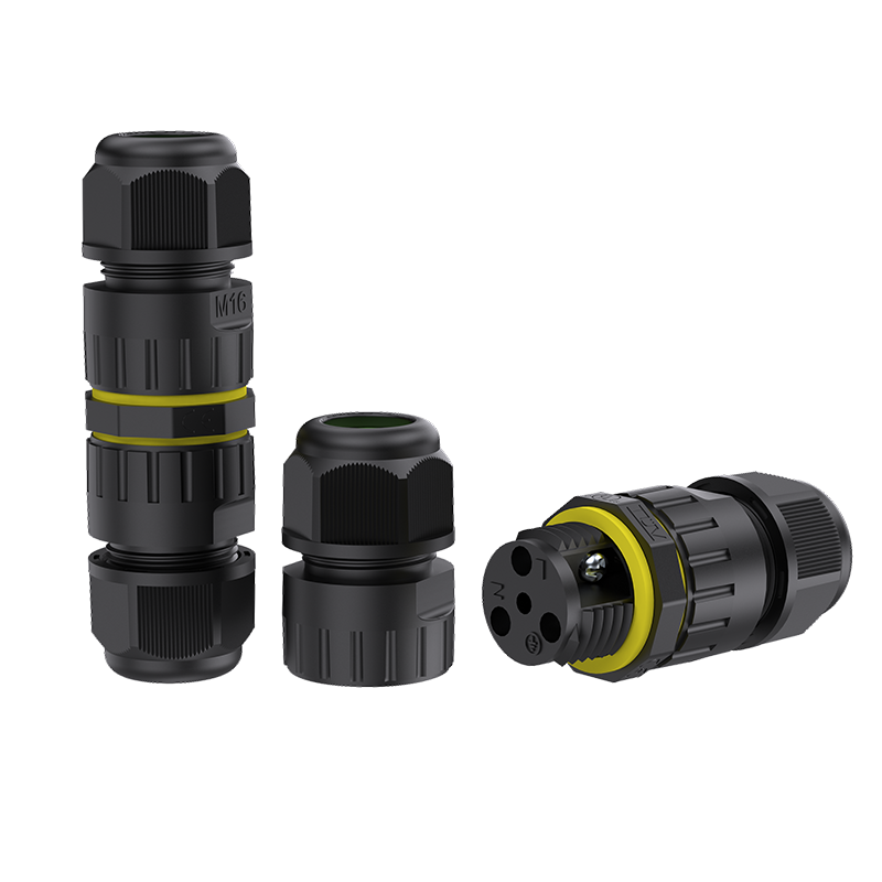 M16 IP68 Waterproof 3 Pin Screw Type Outdoor Electrical Cable Connectors