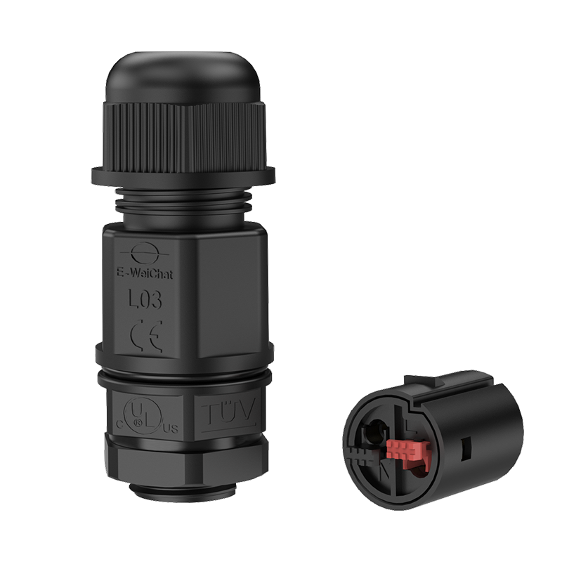 EW-B02 2 Pin Outdoor Electrical Cable Screw Type Cable Connector