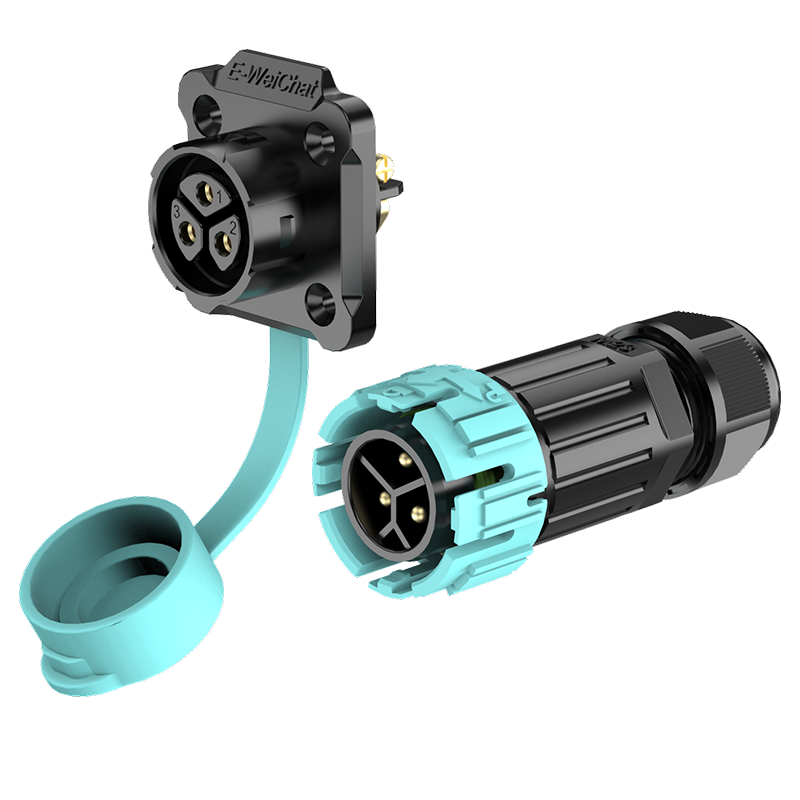 M23 Flange Outdoor Waterproof Electrical Wire Connector 3 Pin IP68 Power Waterproof Connector