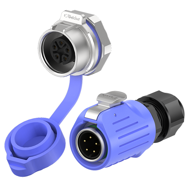 LP16 5A Power Panel Outdoor Electrical Cable Connectors Blue 5 Pin Aviation Plug Socket