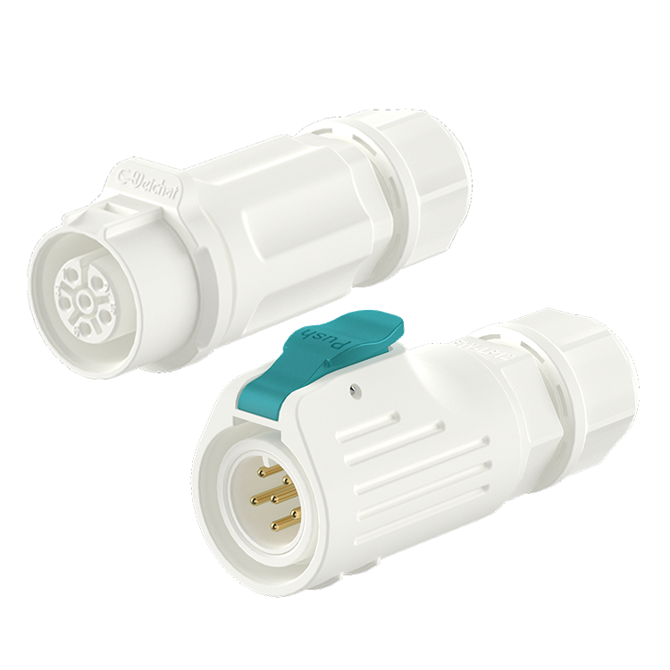 LP12 6 Pin White Circular Plug Socket Wire to Wire Aviation Waterproof Connector