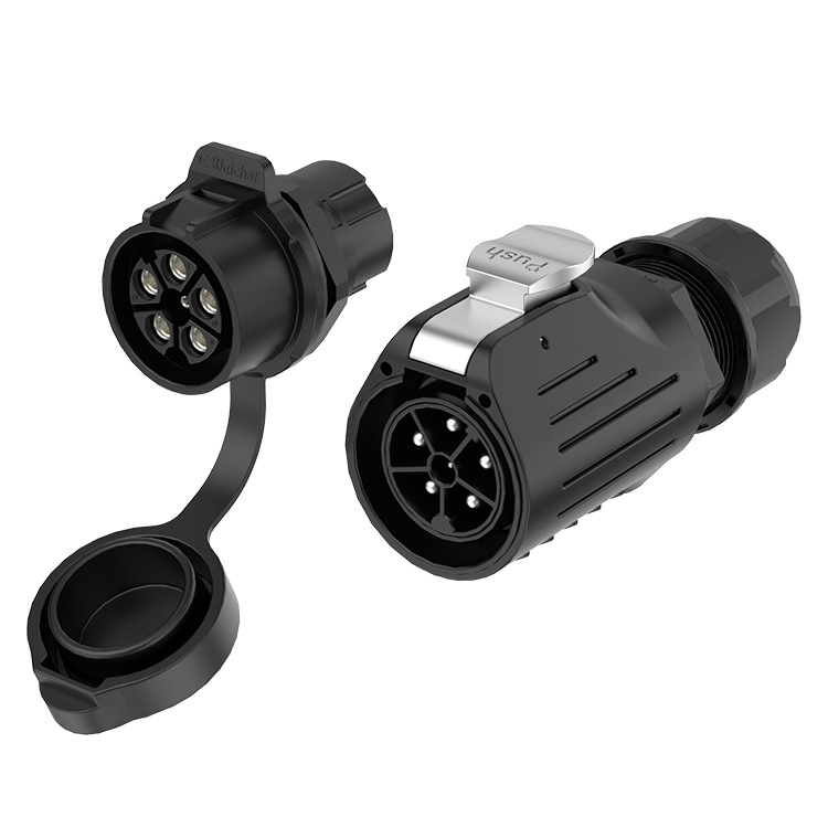 LP28 Waterproof Wire Connectors 5+1 Pin 32A Panel Crimping Type Aviation Connector All Plastic