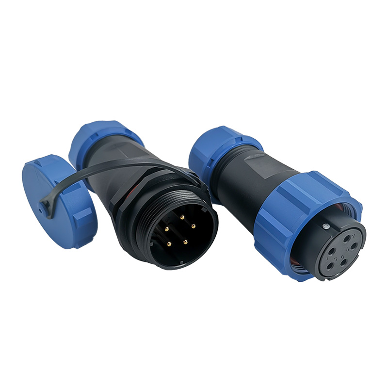SP21 5C Pin Circular Plastic Wire Connector Outdoor Cable Connector All Plastic
