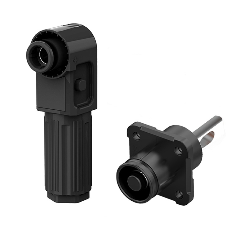 EW Smooth Hole Single Core Energy Storage Connector Black Negative IP67 Waterproof 120A Non-Rotatable Energy Storage Connector
