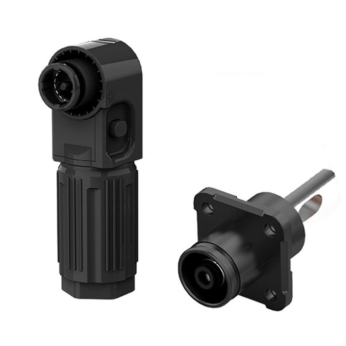 EW Smooth Hole Single Core Energy Storage Connector Black Negative IP67 Waterproof 350A Rotatable Energy Storage Connector