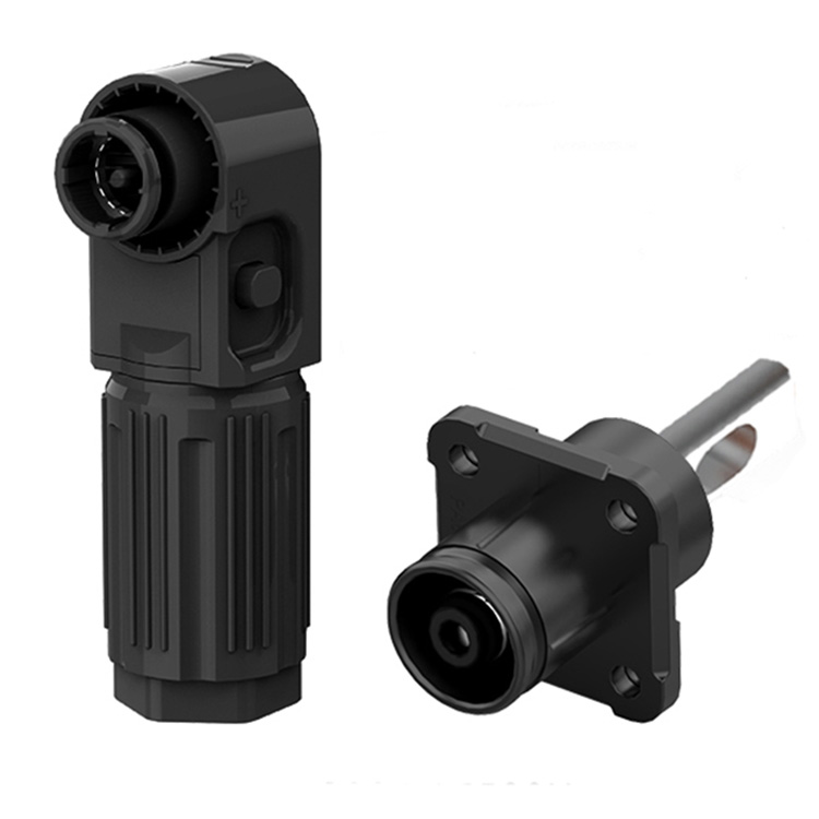 EW Smooth Hole High Protective Energy Storage Connector Black Negative IP67 Waterproof 350A Non-Rotatable Energy Storage Connector