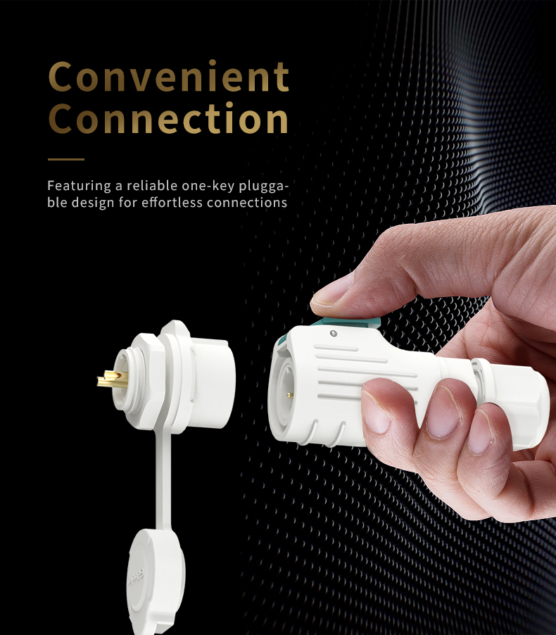 LP12 White Waterproof Connector