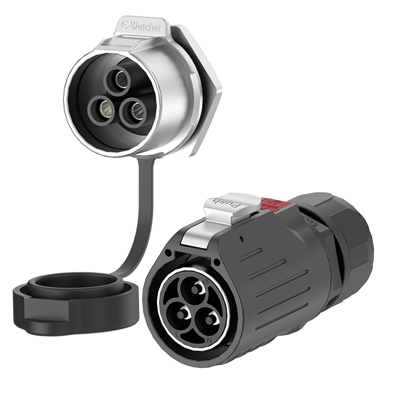 LP32 3 Pin Panel Mount Power Connector IP68 Industrial Connectors Outdoor Waterproof Wire Connectors