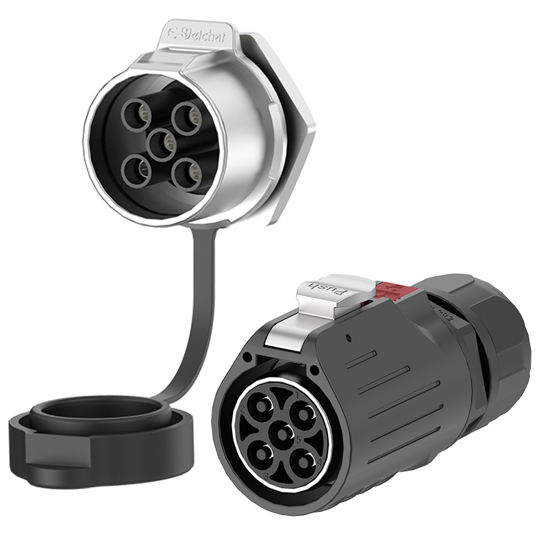LP32 5 Pin Outdoor Waterproof Wire Connectors Panel Mount Power Connector IP68 Industrial Connectors