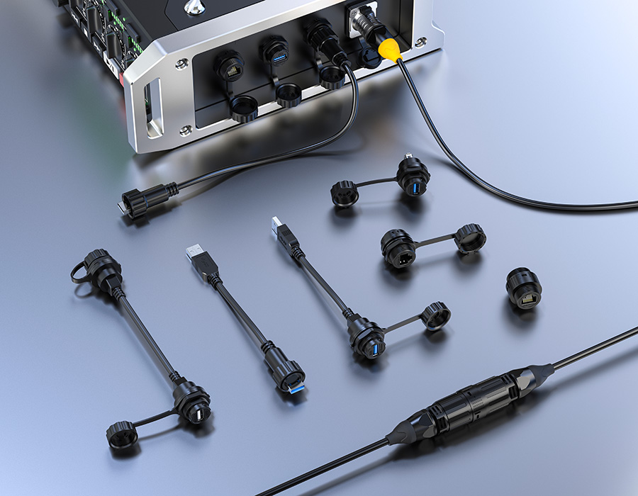 USB RJ45 waterproof connectors