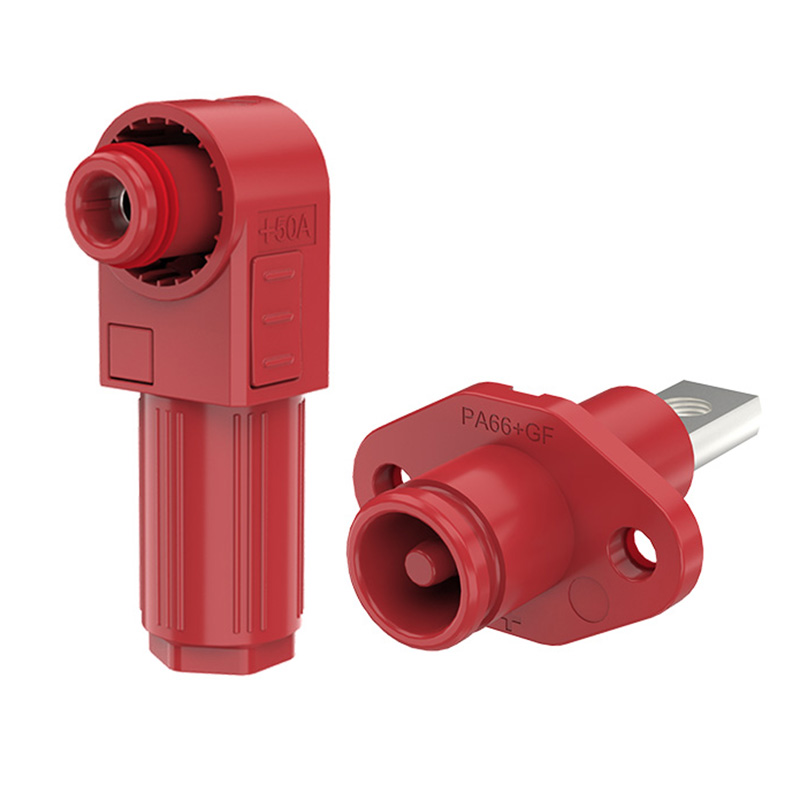 EW Screw Hole Connectors For Energy Storage Systems Positive 50A Rotatable IP67 Energy Storage Connector Red