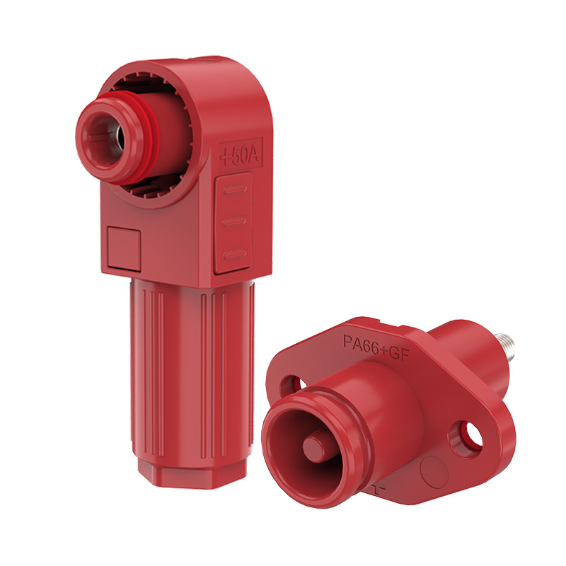 EW Stud Connectors for Battery Energy Storage System Red Positive 50A Rotatable Energy Battery Storage Connector