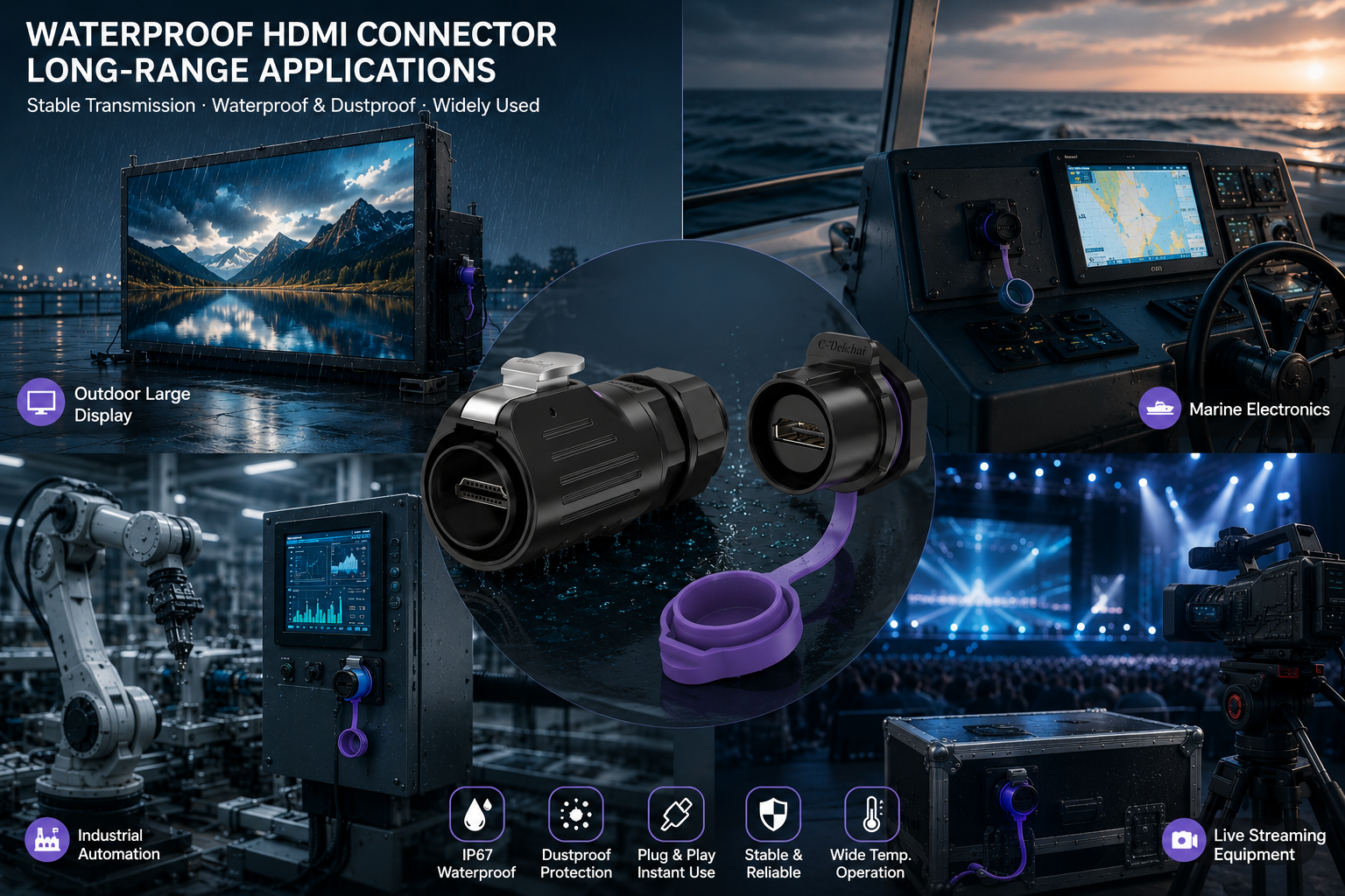 Waterproof HDMI Connector