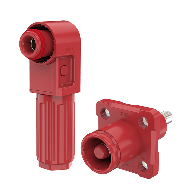 EW Stud Connectors for Battery Energy Storage System Red Positive 100A Rotatable Energy Battery Storage Connector