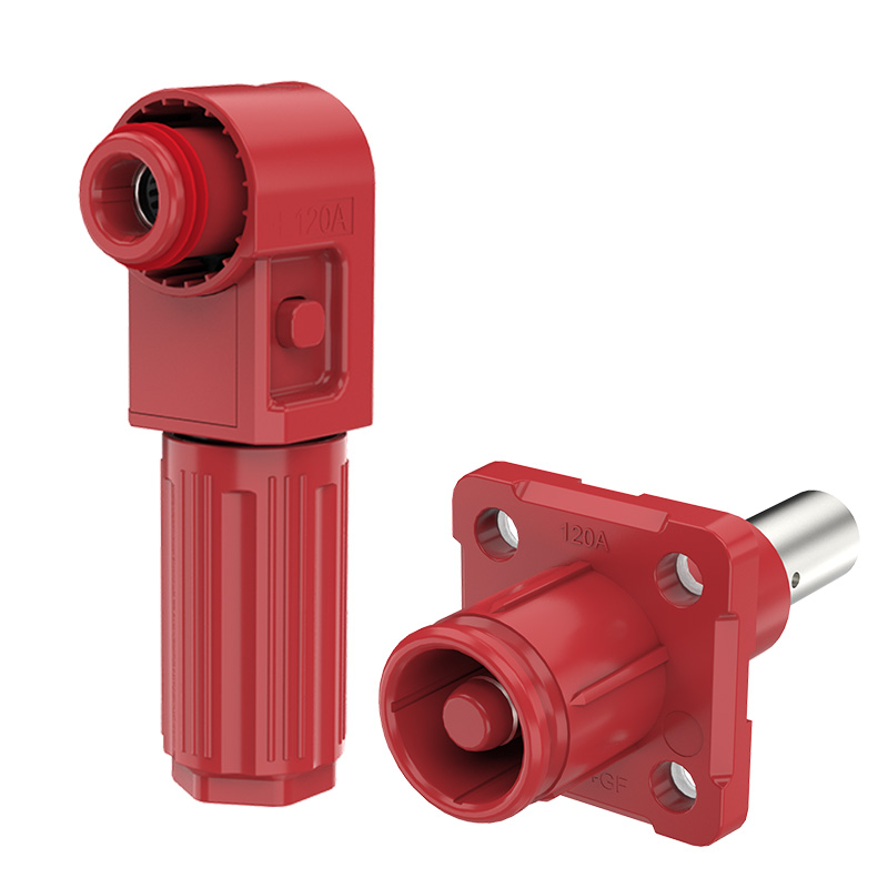 EW Crimping Single Core Energy Storage Connector BESS Connector Red Positive IP67 Waterproof 120A Non-Rotatable