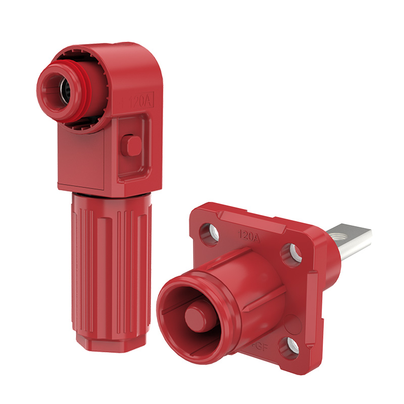 EW Screw Hole Single Core Energy Storage Connector Red Positive IP67 Waterproof 120A Non-Rotatable BESS Connector