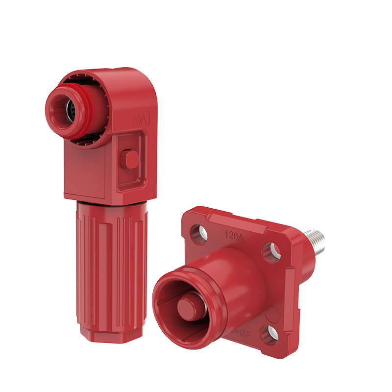 EW Stud Connectors for Battery Energy Storage System Red Positive 120A Rotatable Energy Battery Storage Connector