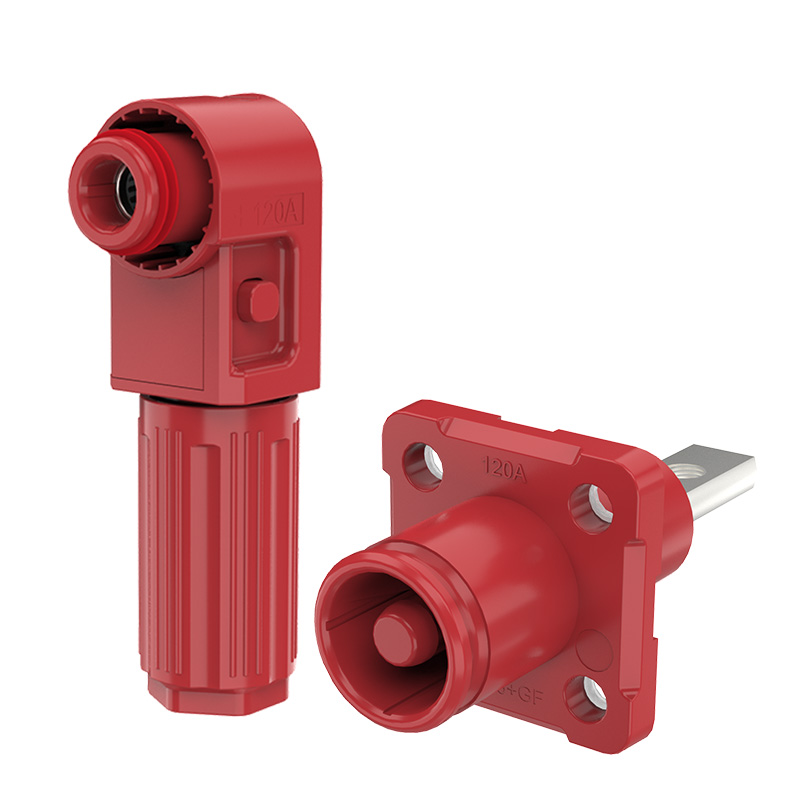 EW Screw Hole Connectors For Energy Storage Systems Positive 120A Rotatable IP67 Energy Storage Connector Red