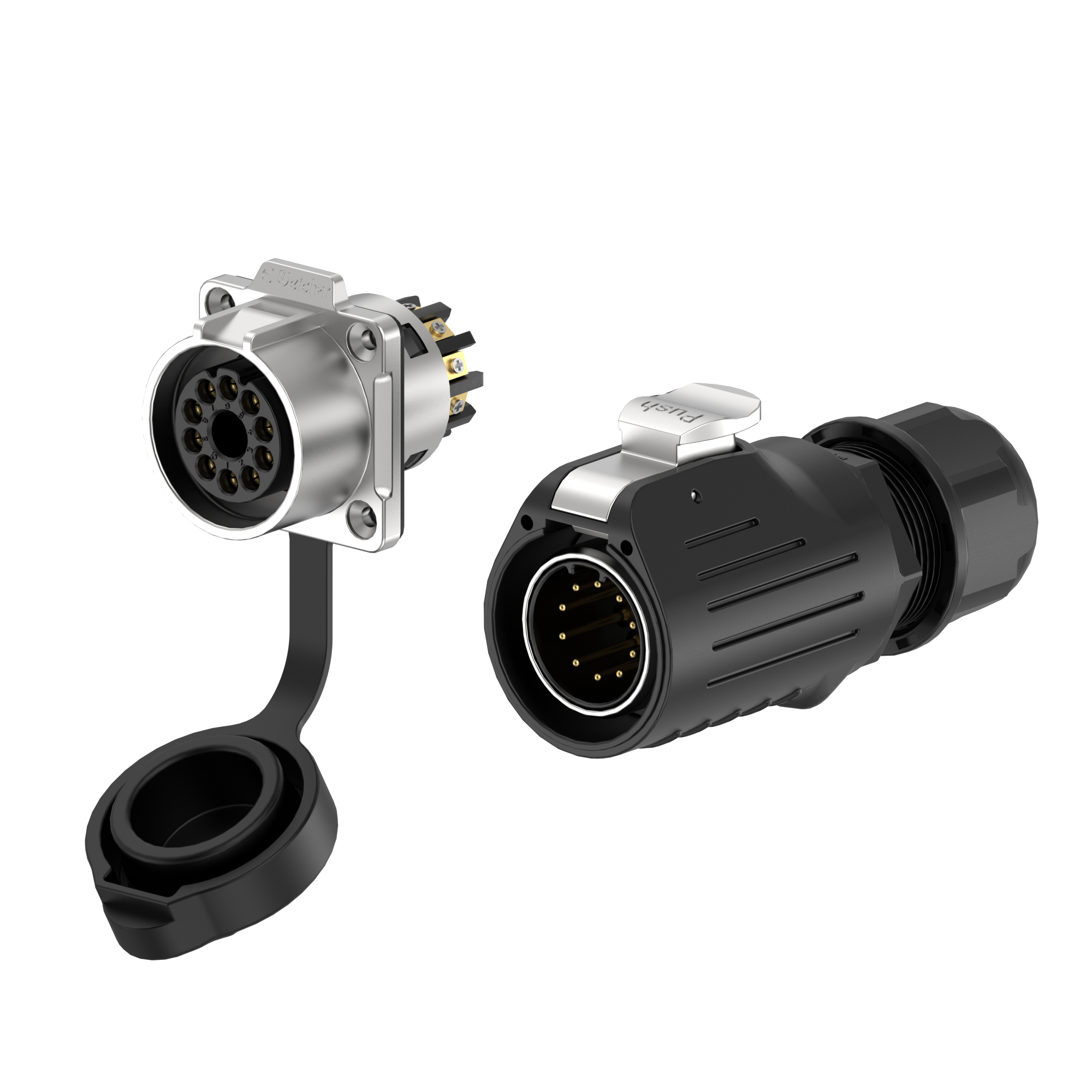 LP28 Waterproof Plug Connectors 10 Pin Flange All Plastic Screw Type Aviation Waterproof Connector